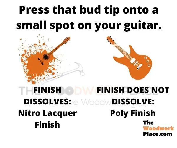 Press that bud tip onto the small spot on your guitar.