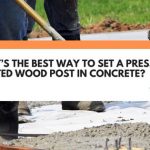 pressure treated wood post in concrete
